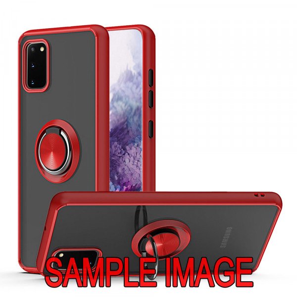 Tuff Slim Armor Hybrid RING Stand Case for Samsung Galaxy A21S (Red)